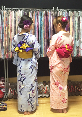 ゆかたセット販売（着物・帯・下駄・巾着・腰紐等一式）