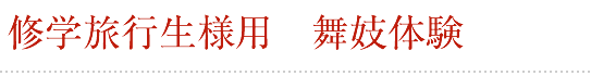 修学旅行生様用　舞妓体験